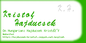 kristof hajducsek business card